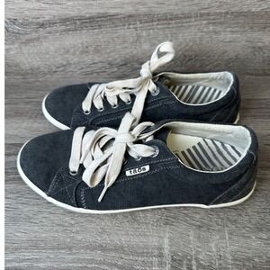 Taos Star Charcoal Charcoal Grey Canvas Lace Up Sneakers Shoes Womens 7.5W 38